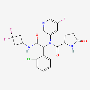 (2S)-N-(1-(2-Chlorophenyl)-2-((3,3-difluorocyclobutyl)amino)-2-oxoethyl)-N-(5-fluoropyridin-3-yl)-5-oxopyrrolidine-2-carboxamide