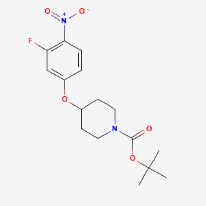 molecular formula C16H21FN2O5 B1403220 4-(3-氟-4-硝基苯氧基)-哌啶-1-羧酸叔丁酯 CAS No. 1232234-74-0