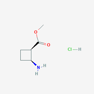 molecular formula C6H12ClNO2 B1403221 Methyl cis-2-aminocyclobutane-1-carboxylate hydrochloride CAS No. 1071428-77-7