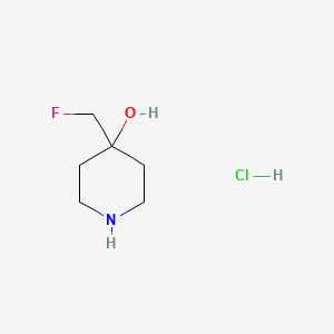 molecular formula C6H13ClFNO B1403233 4-(氟甲基)哌啶-4-OL盐酸盐 CAS No. 1253929-33-7