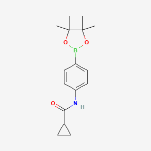 molecular formula C16H22BNO3 B1403244 N-[4-(四甲基-1,3,2-二氧杂硼环-2-基)苯基]环丙烷甲酰胺 CAS No. 1031747-45-1