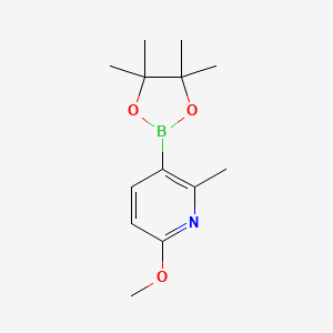 molecular formula C13H20BNO3 B1403245 6-Methoxy-2-methyl-3-(4,4,5,5-tetramethyl-1,3,2-dioxaborolan-2-yl)pyridine CAS No. 1080028-73-4