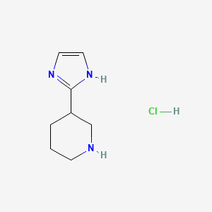 molecular formula C8H14ClN3 B1403255 3-(1H-咪唑-2-基)哌啶盐酸盐 CAS No. 1352654-79-5