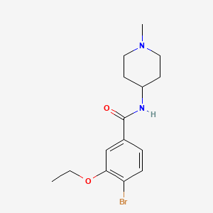 molecular formula C15H21BrN2O2 B1403256 苯甲酰胺，4-溴-3-乙氧基-N-(1-甲基-4-哌啶基)- CAS No. 1352621-06-7