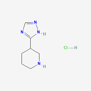 molecular formula C7H13ClN4 B1403262 3-(4H-1,2,4-Triazol-3-YL)piperidine hydrochloride CAS No. 1417347-66-0