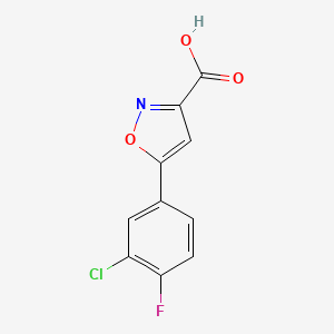molecular formula C10H5ClFNO3 B1403269 5-(3-Chloro-4-fluoro-phenyl)-isoxazole-3-carboxylic acid CAS No. 1245031-50-8