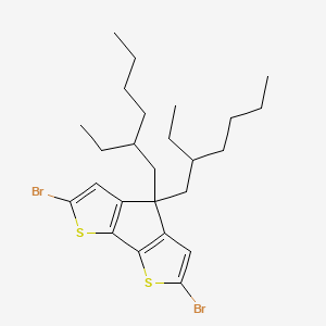 molecular formula C25H36Br2S2 B1403270 2,6-Dibromo-4,4-bis(2-ethylhexyl)-4H-cyclopenta[1,2-b:5,4-b']dithiophene CAS No. 365547-21-3