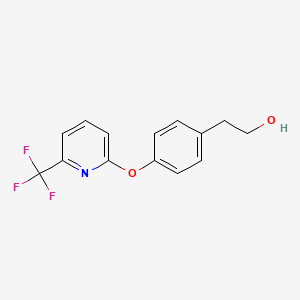 molecular formula C14H12F3NO2 B1403275 2-(4-((6-(Trifluoromethyl)pyridin-2-yl)oxy)phenyl)ethanol CAS No. 1380429-90-2