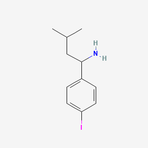 molecular formula C11H16IN B1403300 1-(4-Iodophenyl)-3-methylbutan-1-amine CAS No. 1383912-72-8