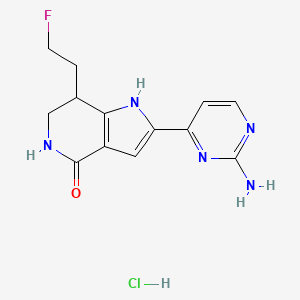 molecular formula C13H15ClFN5O B14033010 2-(2-aminopyrimidin-4-yl)-7-(2-fluoroethyl)-6,7-dihydro-1H-pyrrolo[3,2-c]pyridin-4(5H)-one hydrochloride 