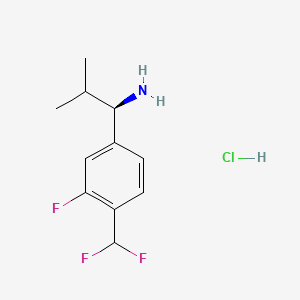 (R)-1-(4-(Difluoromethyl)-3-fluorophenyl)-2-methylpropan-1-amine hydrochloride