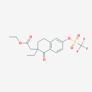 Ethyl 2-(2-ethyl-1-oxo-6-(((trifluoromethyl)sulfonyl)oxy)-1,2,3,4-tetrahydronaphthalen-2-yl)acetate