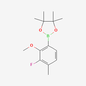 molecular formula C14H20BFO3 B14033069 2-(3-Fluoro-2-methoxy-4-methylphenyl)-4,4,5,5-tetramethyl-1,3,2-dioxaborolane 