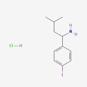 molecular formula C11H17ClIN B1403314 1-(4-Iodophenyl)-3-methylbutan-1-amine hydrochloride CAS No. 1383798-66-0