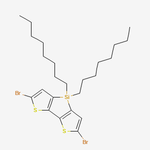molecular formula C24H36Br2S2Si B1403321 2,6-Dibromo-4,4-dioctyl-4H-silolo[3,2-b:4,5-b']dithiophene CAS No. 1160106-14-8