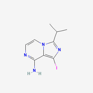 molecular formula C9H11IN4 B1403337 1-碘-3-异丙基咪唑并[1,5-a]吡嗪-8-胺 CAS No. 1320266-94-1