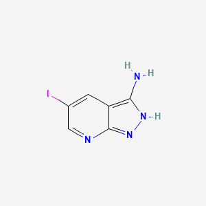 molecular formula C6H5IN4 B1403359 5-碘-1H-吡唑并[3,4-b]吡啶-3-胺 CAS No. 1392152-87-2