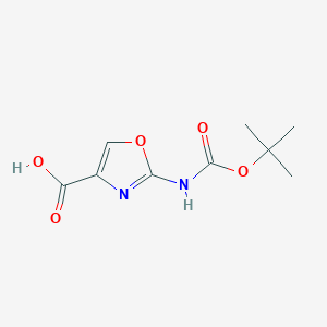 molecular formula C9H12N2O5 B1403365 2-叔丁氧羰基氨基-恶唑-4-羧酸 CAS No. 1258411-50-5