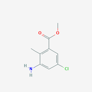 molecular formula C9H10ClNO2 B1403374 甲基3-氨基-5-氯-2-甲基苯甲酸酯 CAS No. 294190-18-4
