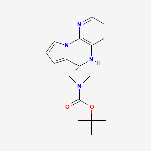 molecular formula C17H20N4O2 B1403385 叔丁基 5H-螺[氮杂环丁烷-3,6-吡啶并[3,2-E]吡咯并[1,2-A]嘧啶]-1-羧酸酯 CAS No. 1290627-64-3