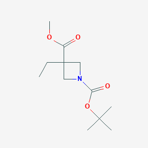 molecular formula C12H21NO4 B1403401 1-叔丁基 3-甲基 3-乙基氮杂环丁烷-1,3-二甲酸酯 CAS No. 1262410-80-9