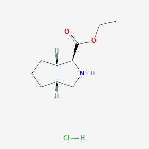 molecular formula C10H18ClNO2 B1403405 (1S,3aR,6aS)-Ethyl octahydrocyclopenta[c]pyrrole-1-carboxylate hydrochloride CAS No. 1147103-42-1