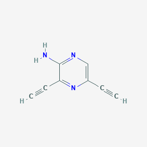 molecular formula C8H5N3 B1403414 3,5-二乙炔基吡嗪-2-胺 CAS No. 1588440-99-6