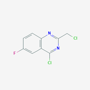 molecular formula C9H5Cl2FN2 B140342 4-Chloro-2-(chloromethyl)-6-fluoroquinazoline CAS No. 147003-97-2
