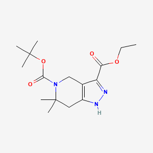 5-O-tert-butyl 3-O-ethyl 6,6-dimethyl-4,7-dihydro-1H-pyrazolo[4,3-c]pyridine-3,5-dicarboxylate