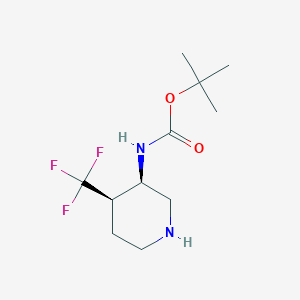 molecular formula C11H19F3N2O2 B1403435 顺式-3-(Boc-氨基)-4-(三氟甲基)哌啶 CAS No. 1363378-20-4