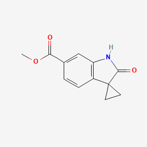 molecular formula C12H11NO3 B1403440 Methyl 1',2'-dihydro-2'-oxo-spiro[cyclopropane-1,3'-[3H]indole]-6'-carboxylate CAS No. 83414-46-4