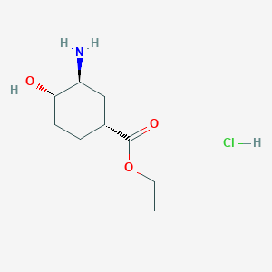 molecular formula C9H18ClNO3 B1403456 (1R,3S,4S)-3-氨基-4-羟基-环己烷甲酸乙酯盐酸盐 CAS No. 1392878-99-7
