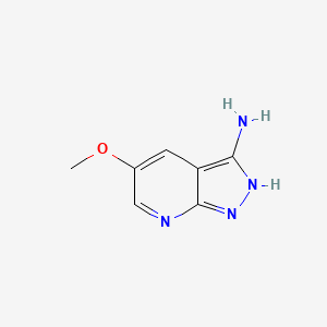 molecular formula C7H8N4O B1403468 3-氨基-5-甲氧基-1H-吡唑并[3,4-b]吡啶 CAS No. 1256821-68-7
