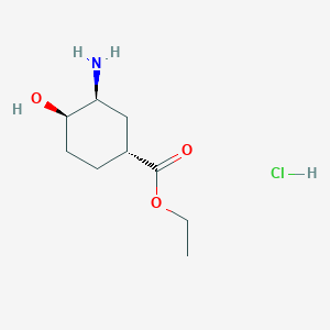 B1403471 (1R,3S,4R)-3-Amino-4-hydroxy-cyclohexanecarboxylic acid ethyl ester hydrochloride CAS No. 1392745-37-7