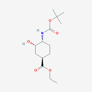 B1403476 (1R,3S,4R)-4-(Boc-amino)-3-hydroxy-cyclohexane-carboxylic acid ethyl ester CAS No. 1392745-15-1