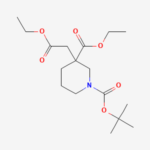 1-Tert-butyl 3-ethyl 3-(2-ethoxy-2-oxoethyl)piperidine-1,3-dicarboxylate