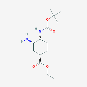 B1403483 (1S,3S,4R)-3-Amino-4-(Boc-amino)cyclohexane-carboxylic acid ethyl ester CAS No. 1392745-75-3