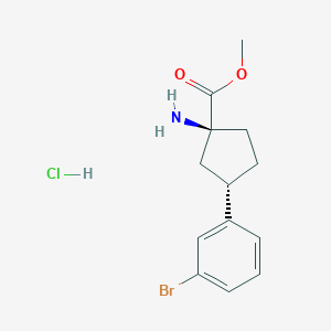 Methyl (1S,3S)-1-amino-3-(3-bromophenyl)cyclopentane-1-carboxylate hcl