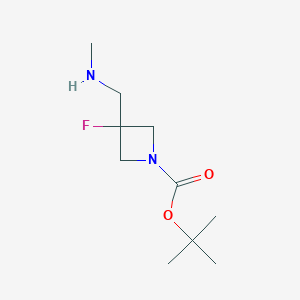 molecular formula C10H19FN2O2 B1403497 1-Boc-3-(甲基氨基甲基)-3-氟代氮杂环丁烷 CAS No. 1408074-60-1