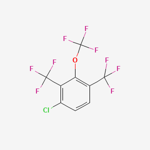 molecular formula C9H2ClF9O B14035093 1,3-Bis(trifluoromethyl)-4-chloro-2-(trifluoromethoxy)benzene 