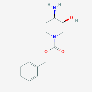 molecular formula C13H18N2O3 B1403510 顺式-4-氨基-1-Cbz-3-羟基哌啶 CAS No. 924278-87-5
