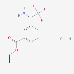 Ethyl (S)-3-(1-amino-2,2,2-trifluoroethyl)benzoate hcl