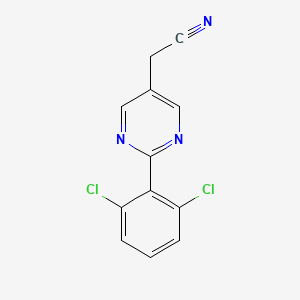 molecular formula C12H7Cl2N3 B14035288 2-(2,6-Dichlorophenyl)pyrimidine-5-acetonitrile 