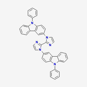 molecular formula C42H28N6 B14035307 1,1'-Bis(9-phenyl-9H-carbazol-3-yl)-1H,1'H-2,2'-biimidazole 