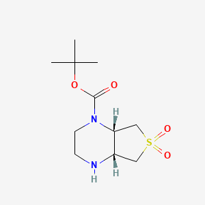 molecular formula C11H20N2O4S B14035329 Rac-tert-butyl hexahydrothieno[3,4-B]pyrazine-1(2H)-carboxylate 6,6-dioxide, cis 