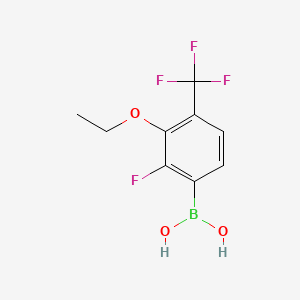 molecular formula C9H9BF4O3 B14035358 (3-Ethoxy-2-fluoro-4-(trifluoromethyl)phenyl)boronic acid 