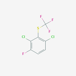 molecular formula C7H2Cl2F4S B14035371 1,3-Dichloro-4-fluoro-2-(trifluoromethylthio)benzene 