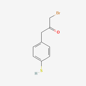 molecular formula C9H9BrOS B14035420 1-Bromo-3-(4-mercaptophenyl)propan-2-one 