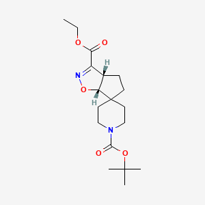 Rel-(3AS,6AR)-1'-tert-butyl 3-ethyl 3A,4,5,6A-tetrahydrospiro[cyclopenta[D]isoxazole-6,4'-piperidine]-1',3-dicarboxylate