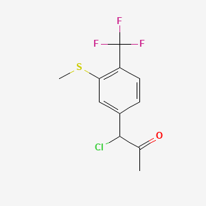 molecular formula C11H10ClF3OS B14035514 1-Chloro-1-(3-(methylthio)-4-(trifluoromethyl)phenyl)propan-2-one 